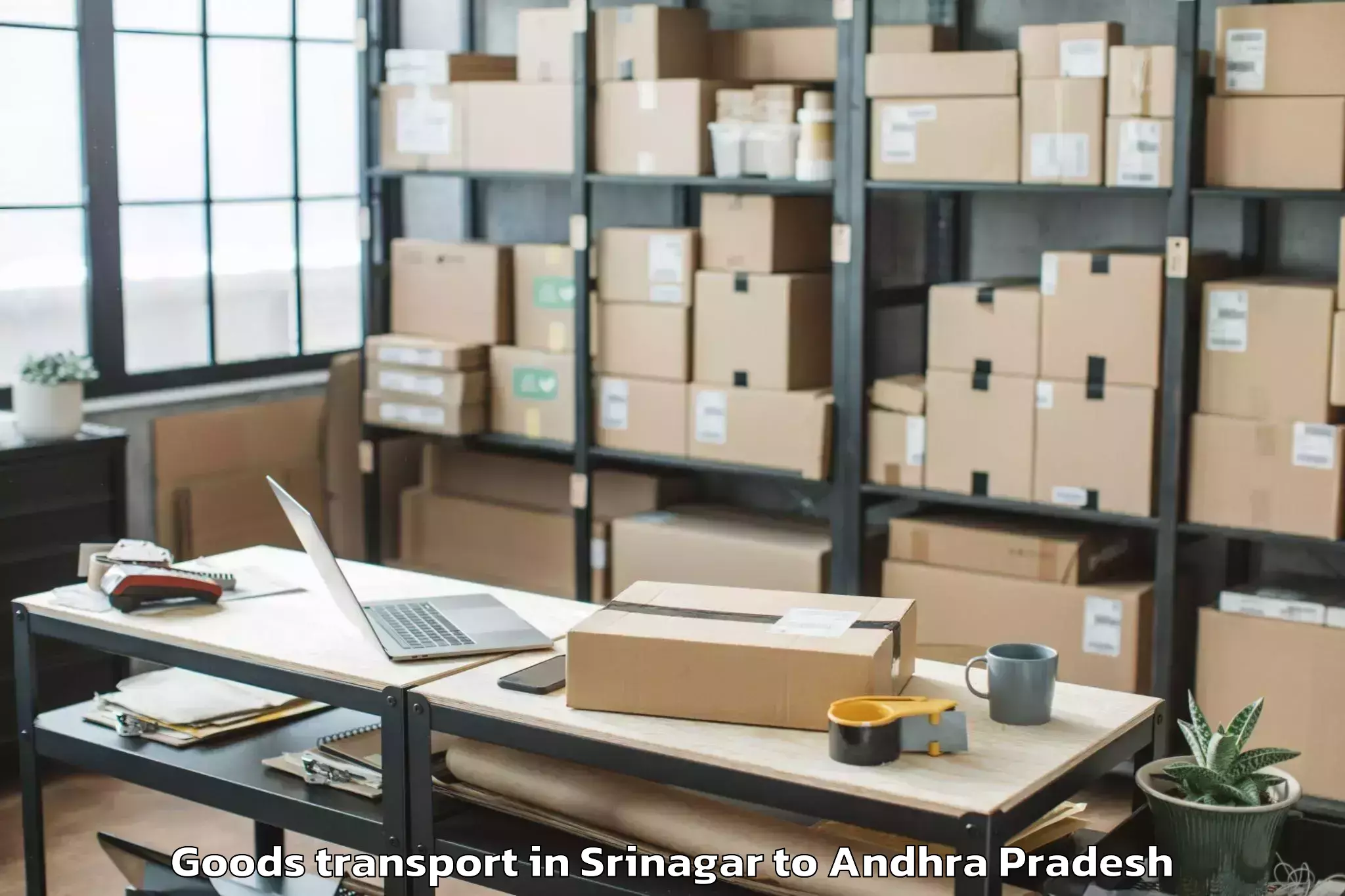 Book Srinagar to Gudivada Goods Transport Online